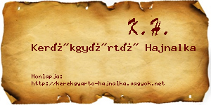Kerékgyártó Hajnalka névjegykártya